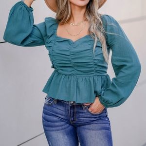Belle of the Ball Blouse (Teal)